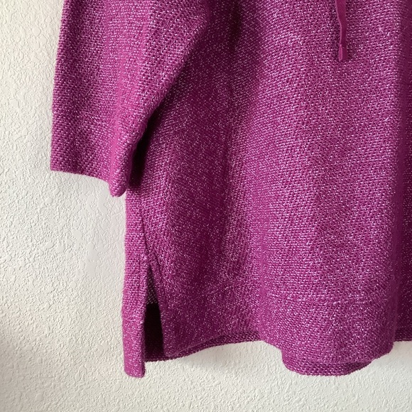 LANDS' END Pullover Tunic Sweater Boucle Tweed Top Casual Travel Magenta Pink 2X - Picture 4 of 8